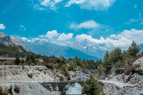 Annapurna Circuit trek. Nepali Himalayas.
