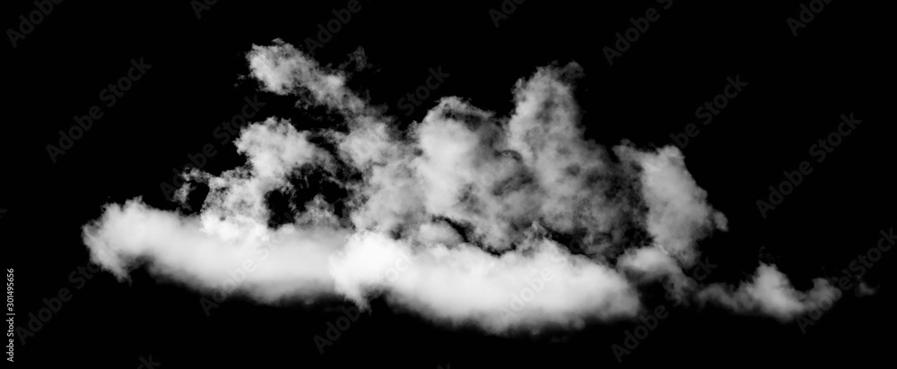 White cloud isolated on black background,Textured smoke,brush effect White cloud isolated on black background,Textured smoke,brush effect