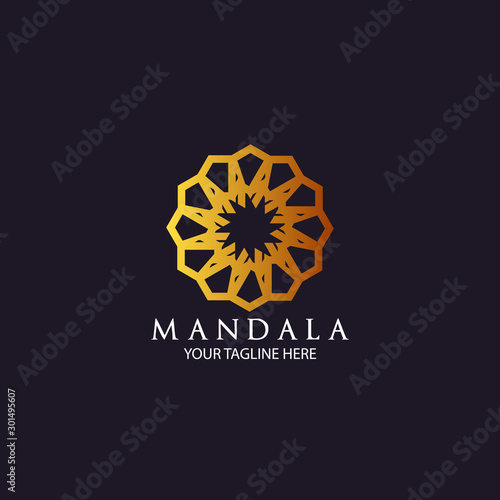 Elegant Ornament / Luxury Golden Mandala logo design vector