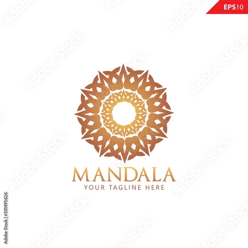 Elegant Ornament / Luxury Golden Mandala logo design vector