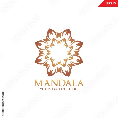 Elegant Ornament / Luxury Golden Mandala logo design vector