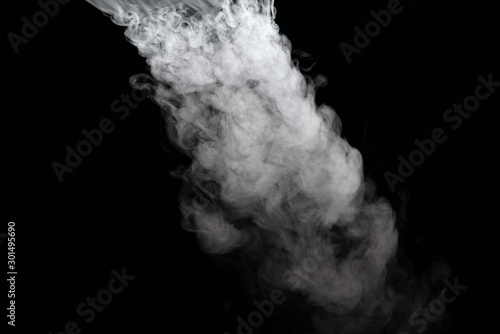 Abstract powder or smoke isolated on black background.