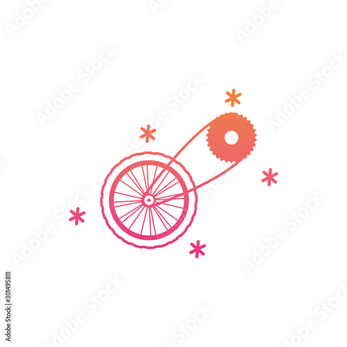 Isolated cycling pedal icon gradient design