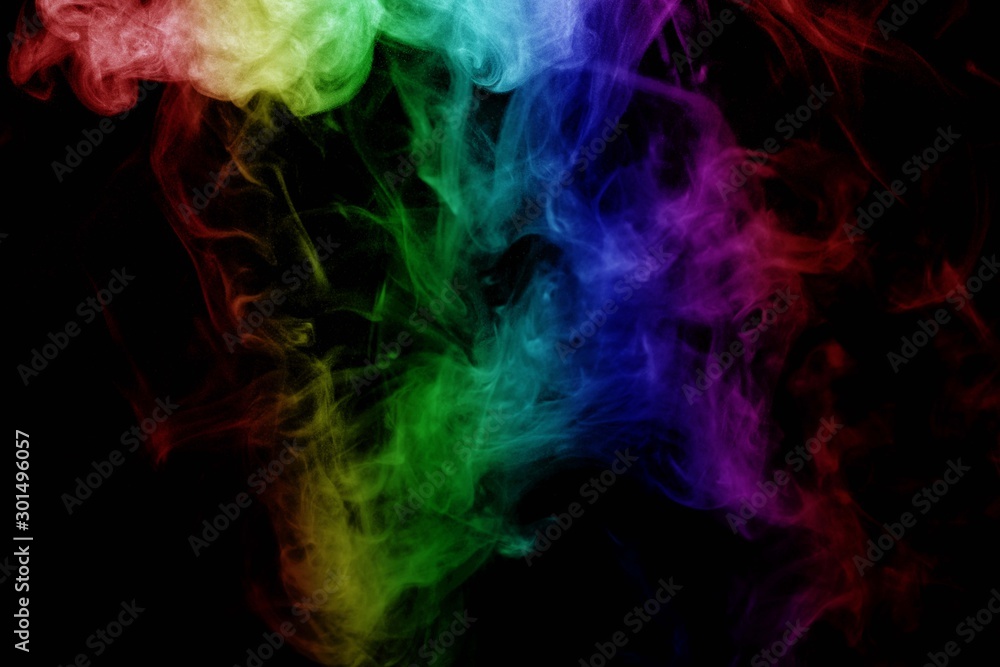 Abstract smoke isolated on black background,Rainbow powder Abstract smoke isolated on black background,Rainbow powder