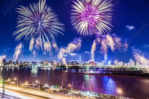 Taipei, Tamsui River, Dadao, Mid-Autumn Festival, fireworks scenery film