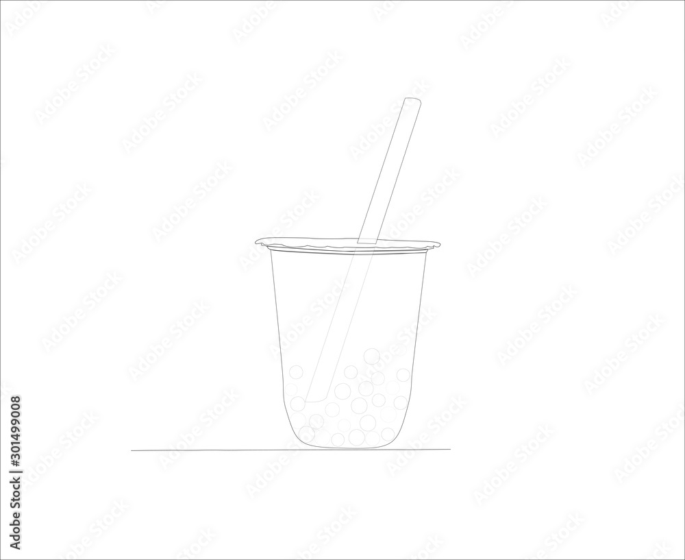 Bubble Tea, Pearl milk tea, Boba milk tea, vector illustration. Bubble Tea, Pearl milk tea, Boba milk tea, vector illustration.