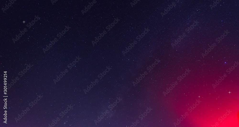 Fototapeta premium Amazing Beautiful night sky,Universe filled with stars, nebula and galaxy with noise and grain.Photo by long exposure and select white balance.selection focus