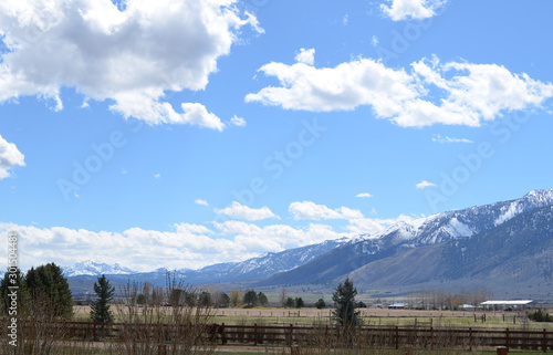 Spring in Nevada: Big Sky Over Carson Valley and the Carson Range of the Sierra Nevada Mountains