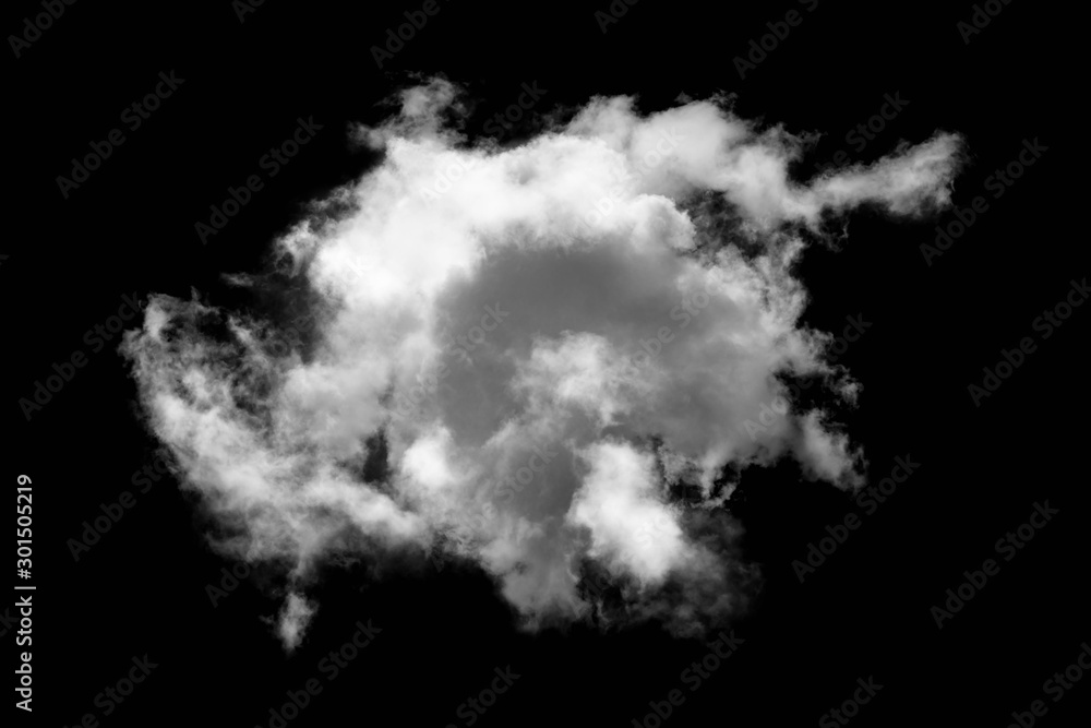 White cloud isolated on black background,Textured smoke,brush effect White cloud isolated on black background,Textured smoke,brush effect