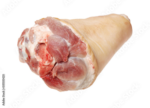 raw pork (leg) isolated on white background