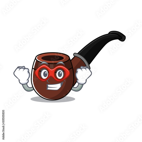 cheerful cartoon the of super hero smoke pipe