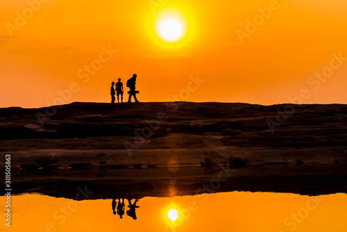 Amazing sunset and sunrise.The color is very beautiful, perfect for a travel background.