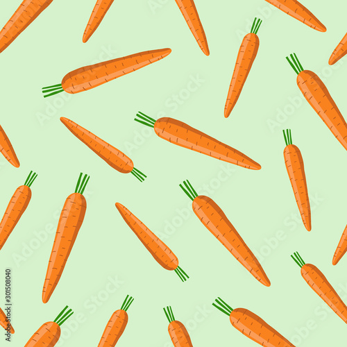 Carrots seamless pattern. Vegetable background. Vector illustration.