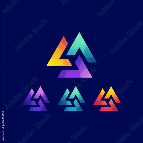 awesome triangle gradient logo design