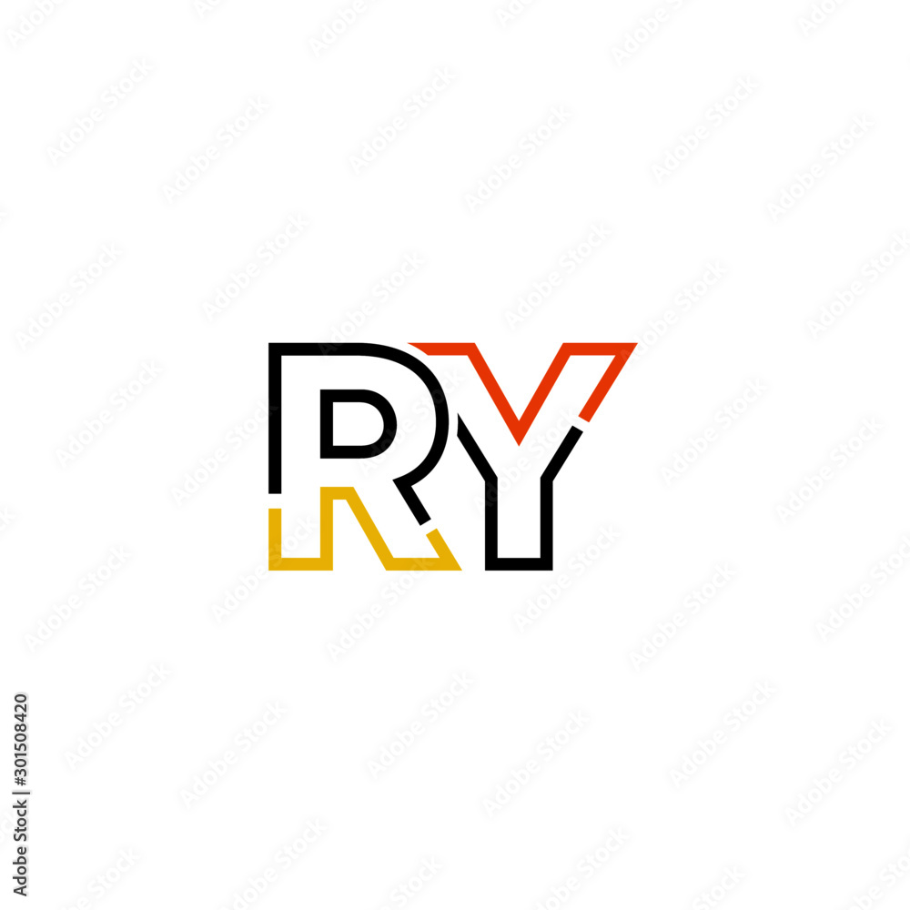 Letter RY logo icon design template elements Letter RY logo icon design template elements