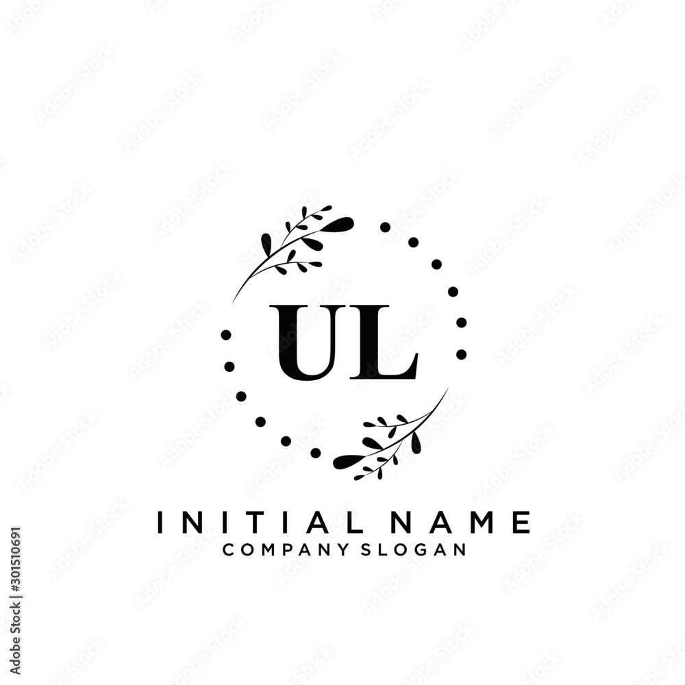 Letter UL Beauty Logo Template Vector Letter UL Beauty Logo Template Vector