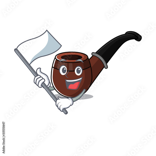 smoke pipe isolated cartoon the bring flag mascot