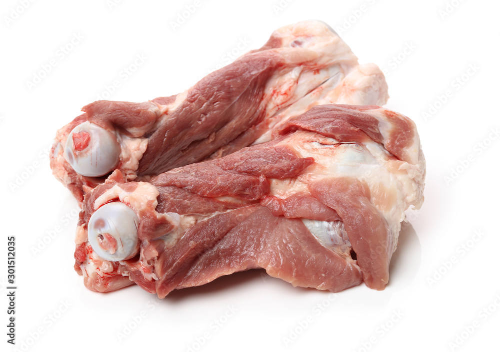 Pig Bone Used For Cooking Soup Base on white background Pig Bone Used For Cooking Soup Base on white background