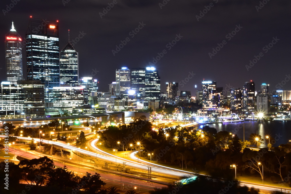 The night view of Perth in Western Australia The night view of Perth in Western Australia