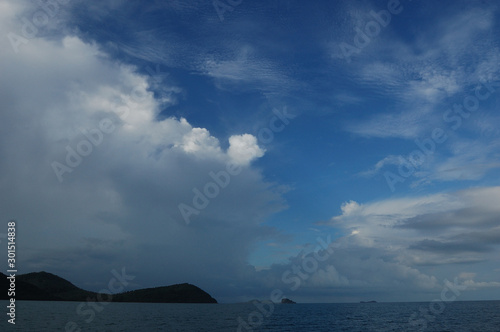 The high blue skies on the way from Koh Tao to Chumphon, Thailand