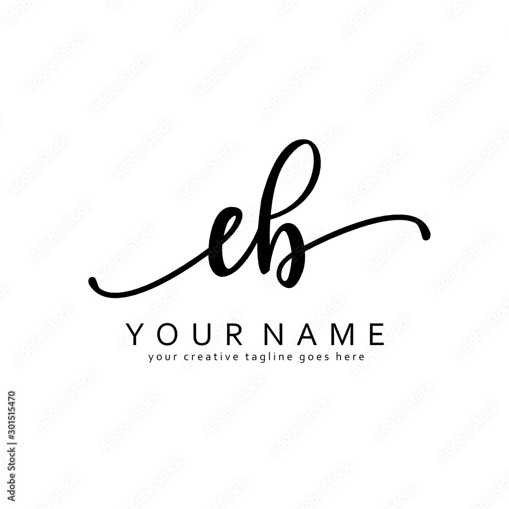 Handwriting E B EB initial logo template vector Handwriting E B EB initial logo template vector