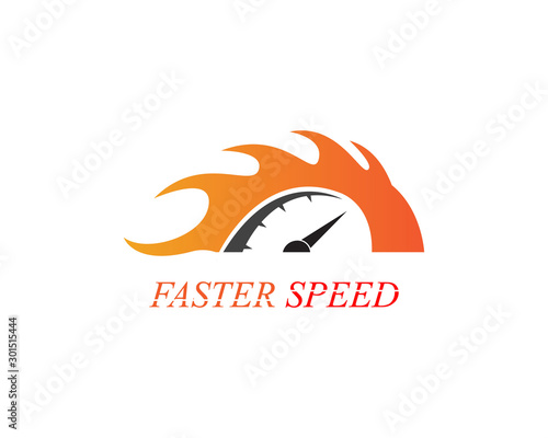 Faster Speed car logo template vector illustration