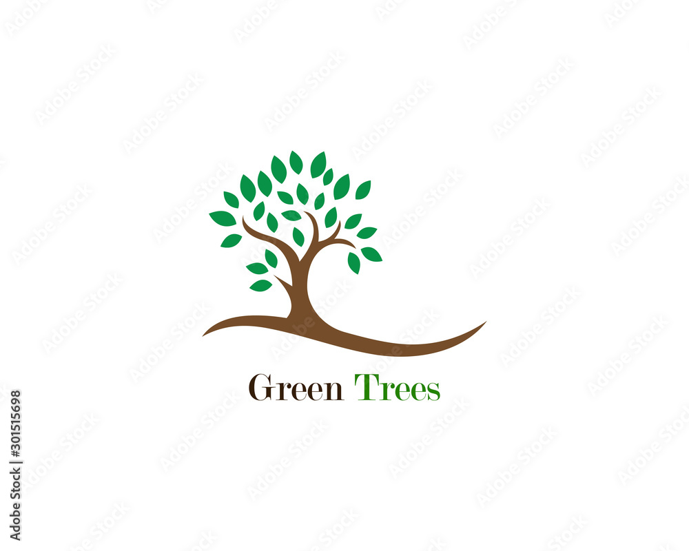 Obraz premium Green tree leaf logo ecology element nature vector