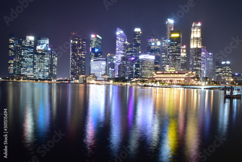 The night view of Singapore