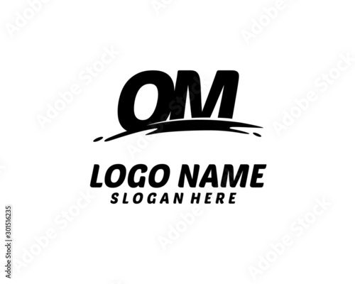 OM Initial with splash logo vector	