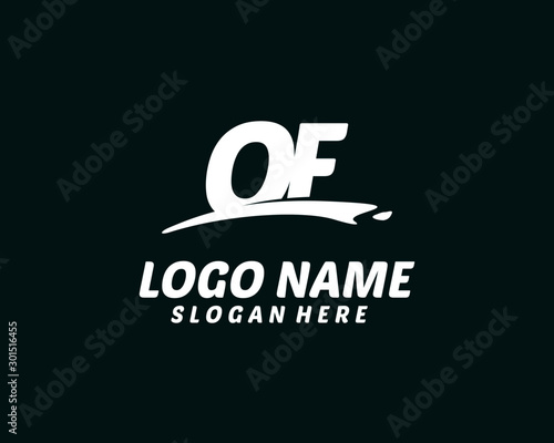 OF Initial with splash logo vector 