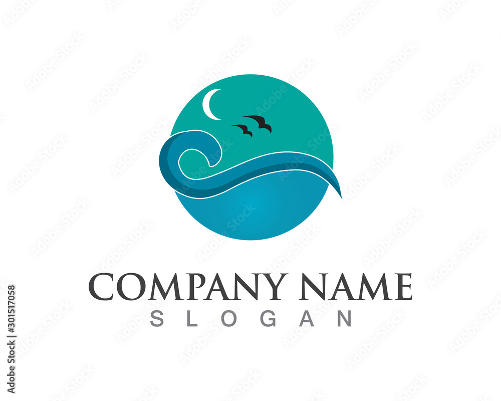 Waves of sea or ocean waves, blue water, splash and gale, vector illustration Waves of sea or ocean waves, blue water, splash and gale, vector illustration