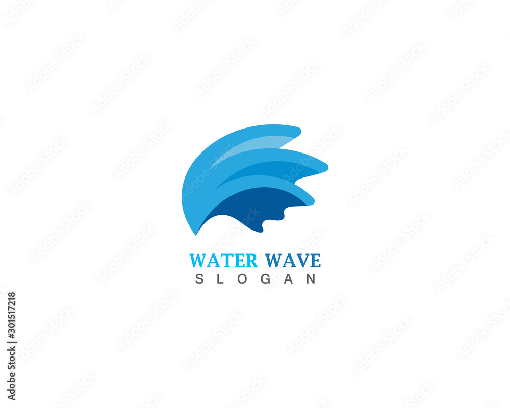 Water Wave logo design template vector Water Wave logo design template vector