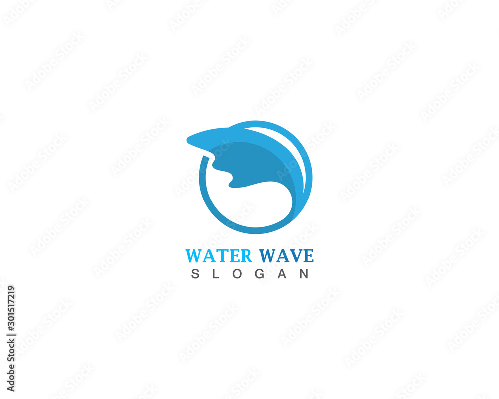 Water Wave logo design template vector Water Wave logo design template vector