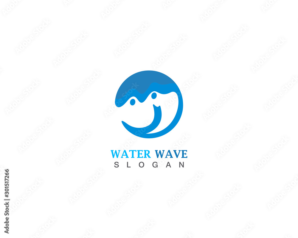Water Wave logo design template vector Water Wave logo design template vector