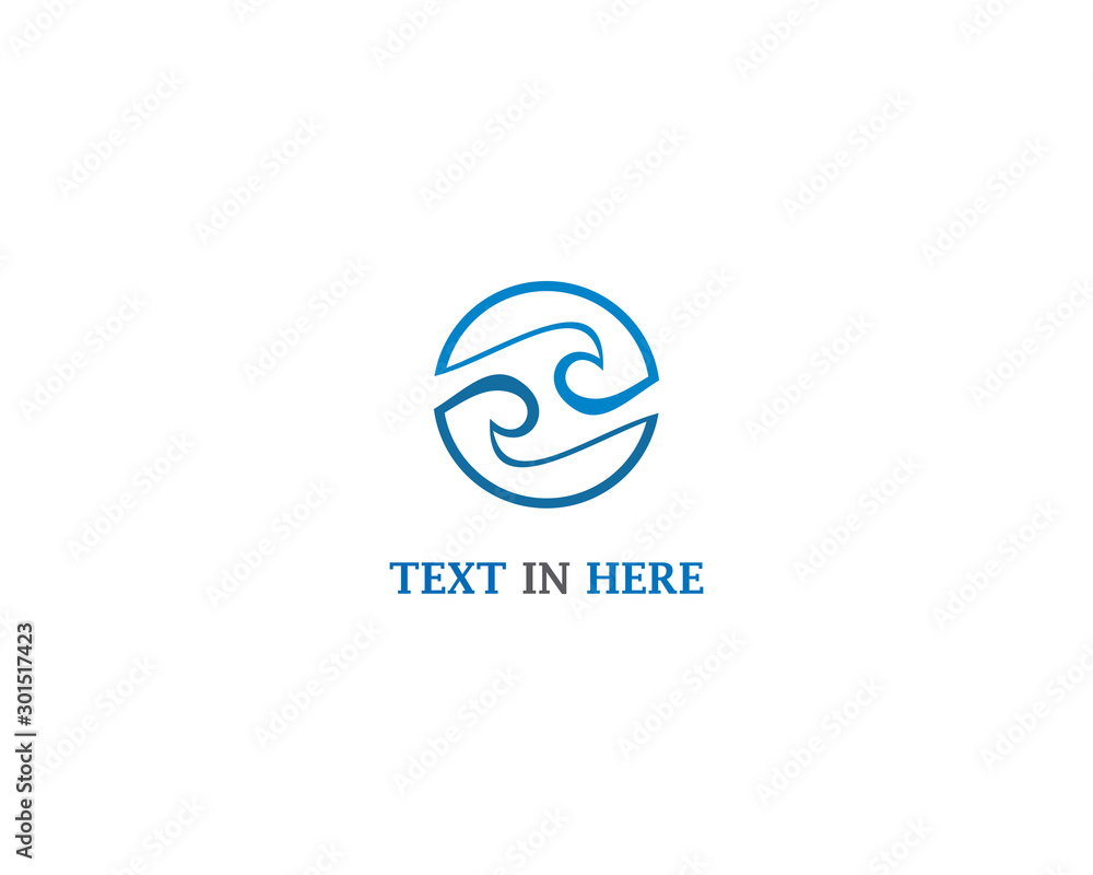 Water Wave logo design template