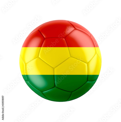 Soccer football ball with flag of Bolivia