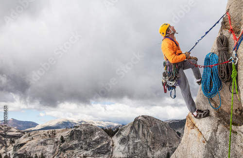 Rock climber on the edge.