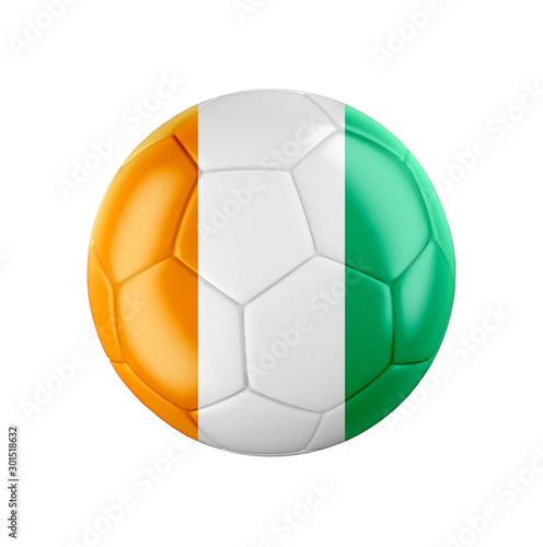 Soccer football ball with flag of cote d ivoire