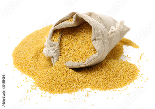 Millet on white background