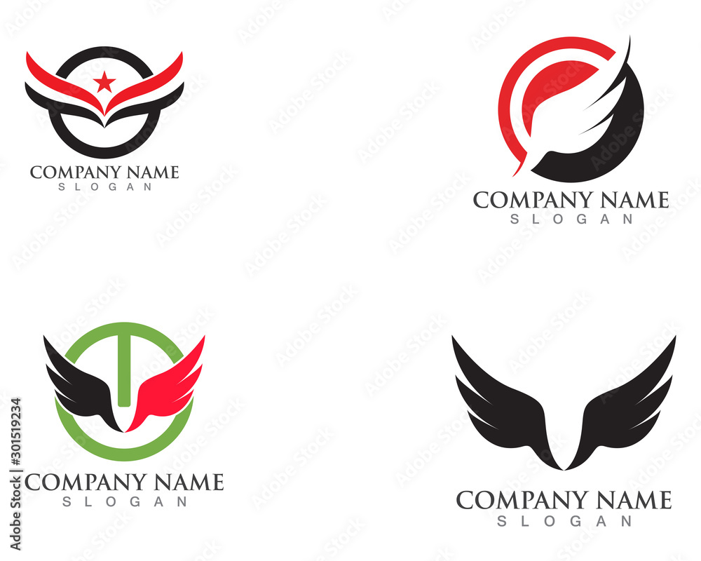 Black wing logo symbol for a professional designer Black wing logo symbol for a professional designer