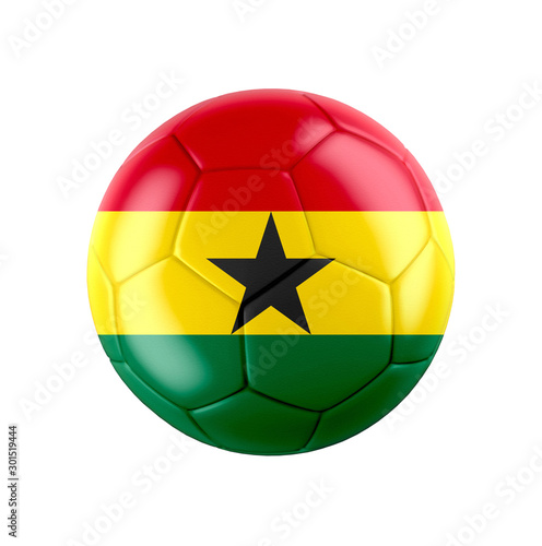 Soccer football ball with flag of Ghana