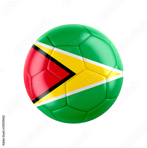 Soccer football ball with flag of Guyana