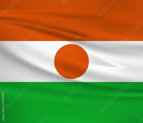 Illustration of a waving flag of the Niger