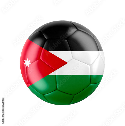 Soccer football ball with flag of Jordan