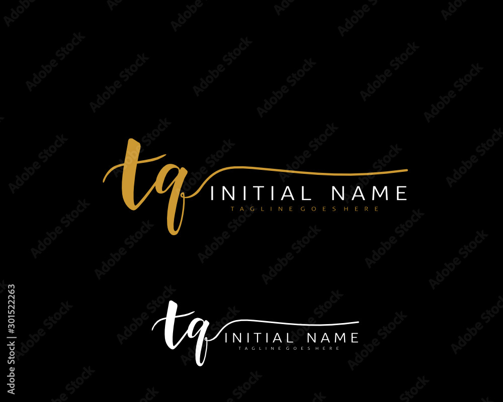 T Q Initial handwriting logo vector. Hand lettering for designs. T Q Initial handwriting logo vector. Hand lettering for designs.