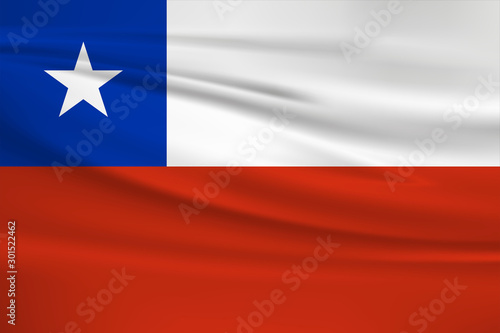 Illustration of a waving flag of the Chile