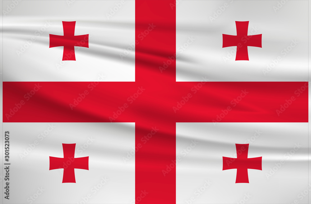 Illustration of a waving flag of the Georgia Illustration of a waving flag of the Georgia