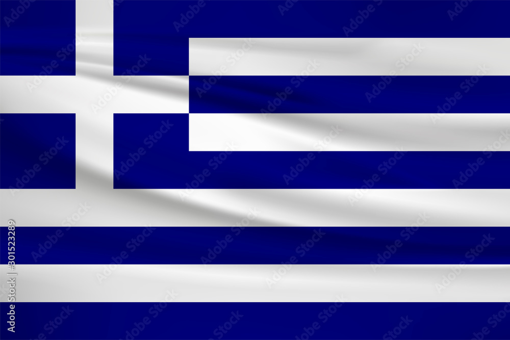 Illustration of a waving flag of the Greece Illustration of a waving flag of the Greece