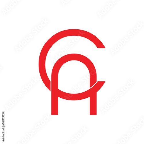 letter ca linked simple overlap logo vector