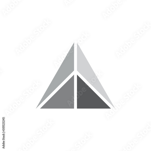 triangle 3d gradient geometric logo vector